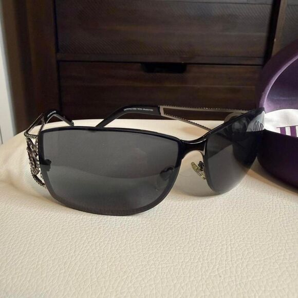 Waterford-crystal Women\'s Black and Purple Sunglasses